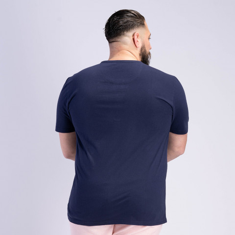 Short-sleeved tropical rugby T-shirt Ruckfield navy blue