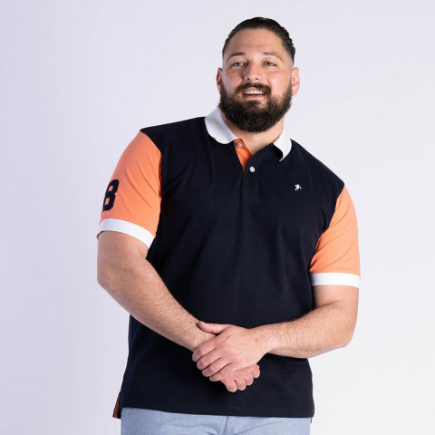 Polo n°8 short sleeve navy blue Ruckfield essentiel 