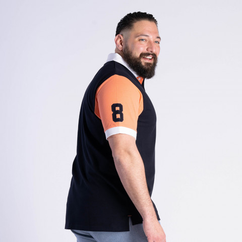 Polo n°8 short sleeve navy blue Ruckfield essentiel 