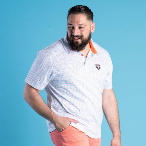 Ruckfield rugby pattern polo shirt elegance white