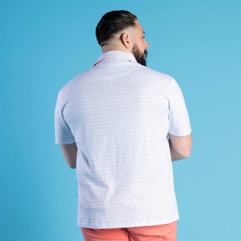 Ruckfield rugby pattern polo shirt elegance white