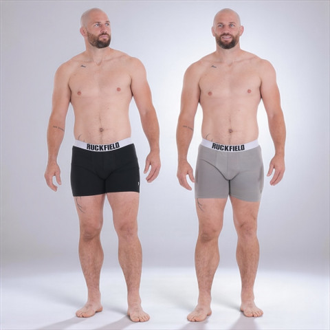 Set of 2 Ruckfield Essentiels boxer shorts black/grey