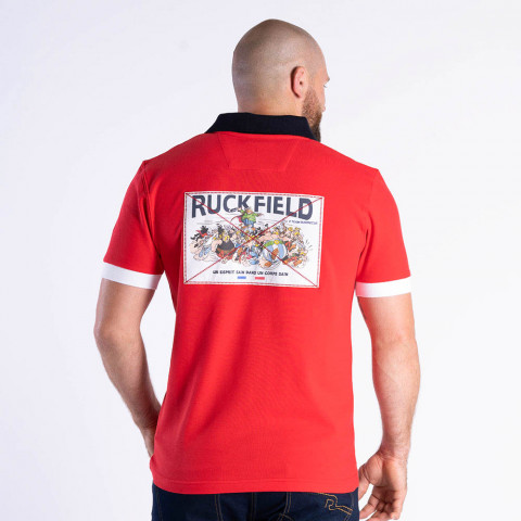 Ruckfield x Asterix short-sleeved polo shirt red