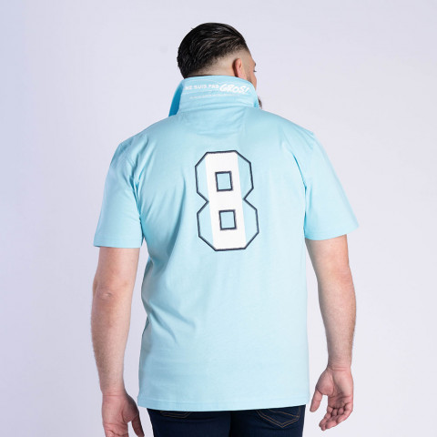 Ruckfield x Asterix short-sleeved polo shirt light blue 