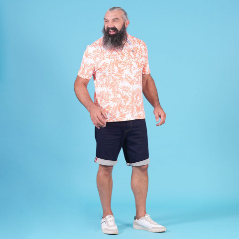 Flowers Ruckfield coral short-sleeved polo shirt