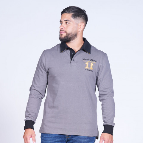 Jonah Lomu long-sleeved polo shirt dark grey 