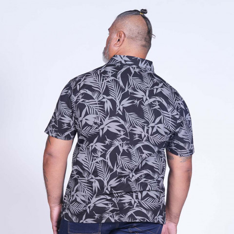 Jonah Lomu short-sleeved polo shirt, black with grey print 