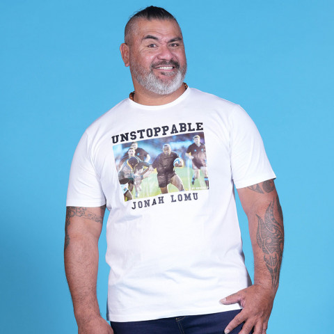 Jonah Lomu unstoppable T-shirt white