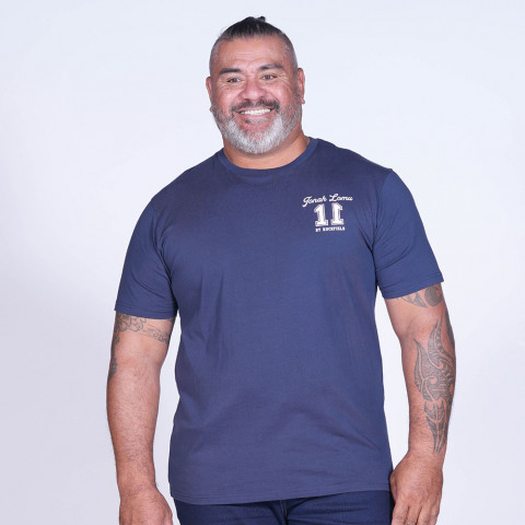 Jonah Lomu navy blue short-sleeved T-shirt