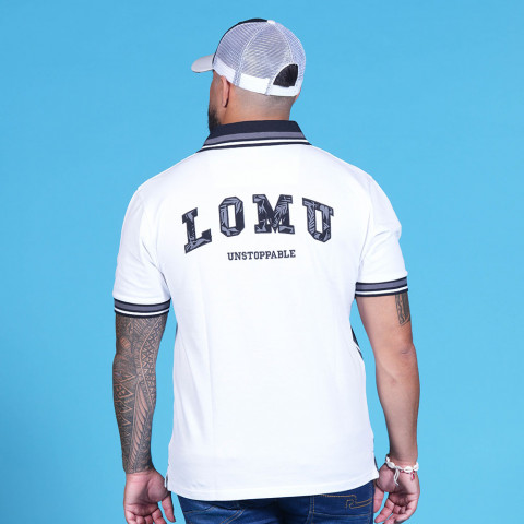 Jonah Lomu white short-sleeved polo shirt
