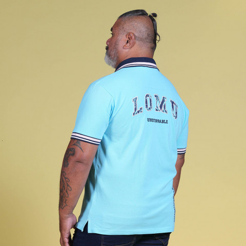 Jonah Lomu light blue short-sleeved polo shirt