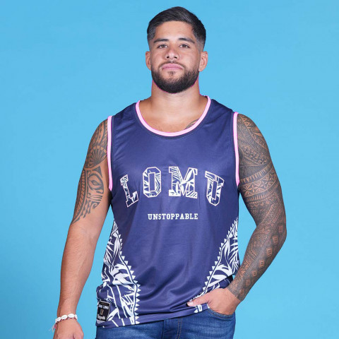 Jonah Lomu navy blue tank top 