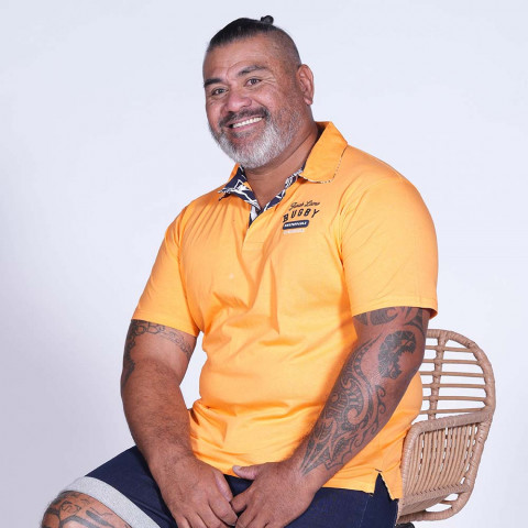 Jonah Lomu men's short-sleeved polo shirt orange-yellow