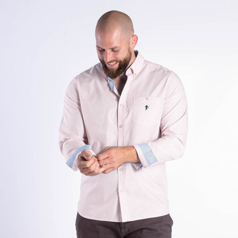 Plain pink long-sleeved shirt Ruckfield elegance