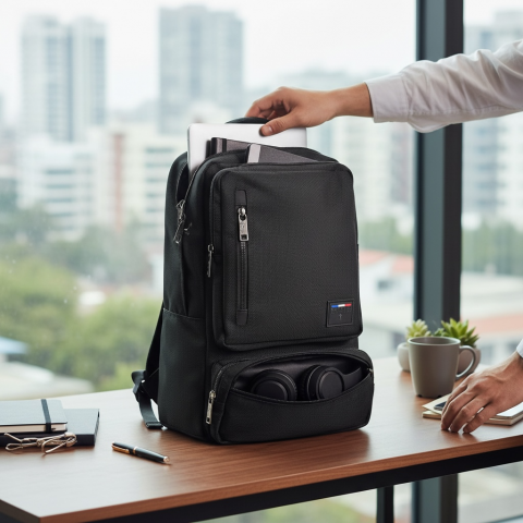 Black USB backpack 