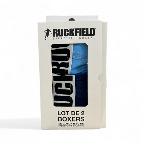 Set of 2 Ruckfield Essentiels boxer shorts turquoise/navy blue