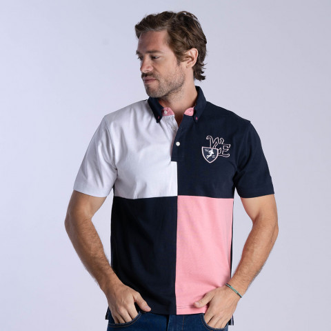 Short-sleeved color-block polo shirt WEBB ELLIS navy blue