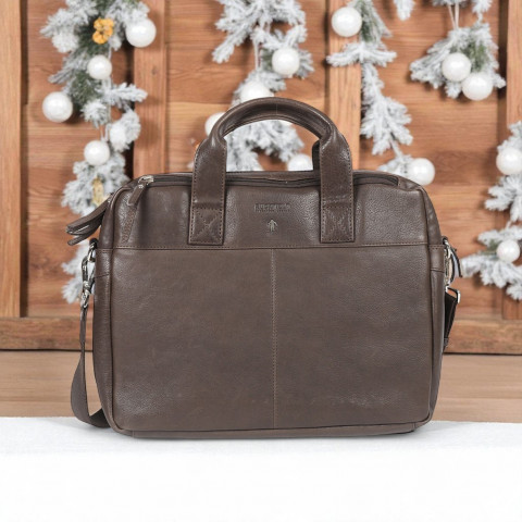 Ruckfield brown leather briefcase