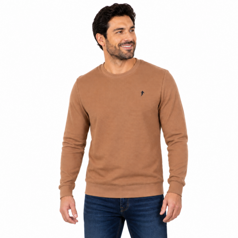 Lightweight round-neck sweater Ruckfield dark beige