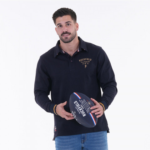 Ruckfield long-sleeved navy blue polo shirt 