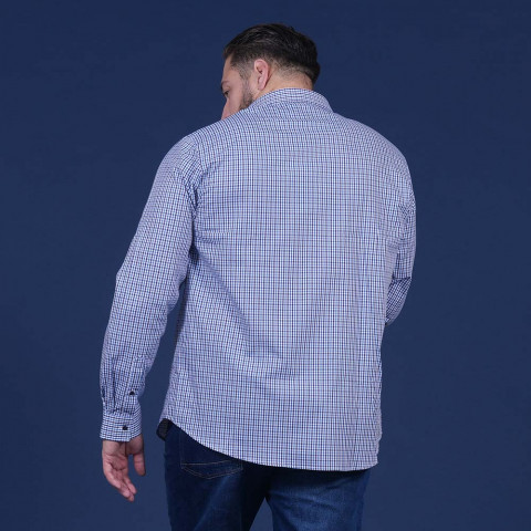 Members Club House Rugby blue gingham long-sleeved Ruckfield shirt