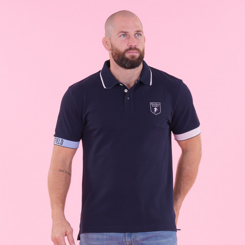 Ruckfield short-sleeved polo shirt RIB blue and pink Members Club House Rugby