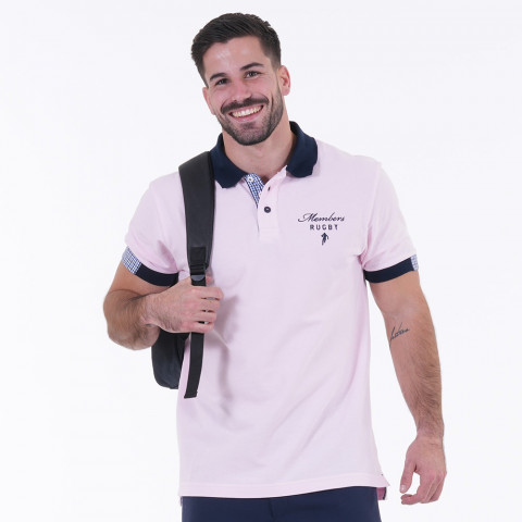 Ruckfield short-sleeved pink polo shirt Members Club House Rugby