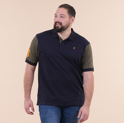 Ruckfield two-tone short-sleeved polo shirt navy blue/khaki