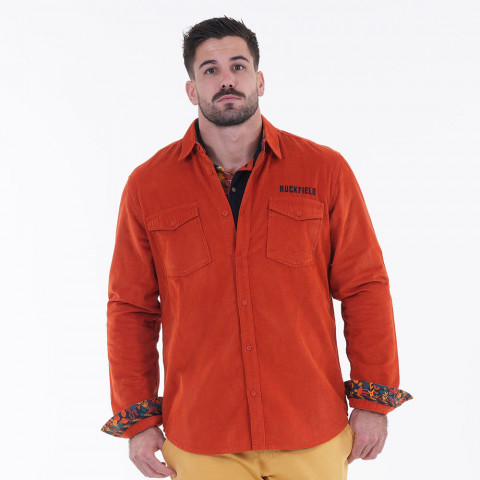 Ruckfield Autumn Rugby tour corduroy overshirt in rust