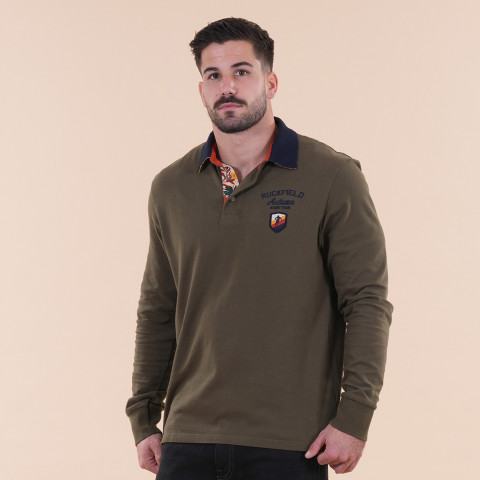 Long-sleeved polo shirt Ruckfield khaki Autumn Rugby Tour