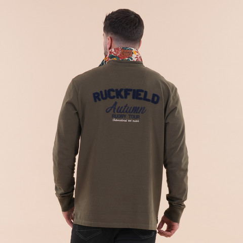 Long-sleeved polo shirt Ruckfield khaki Autumn Rugby Tour