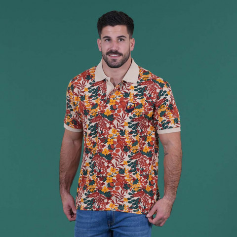 Ruckfield Autumn Rugby Tour floral short-sleeved polo shirt