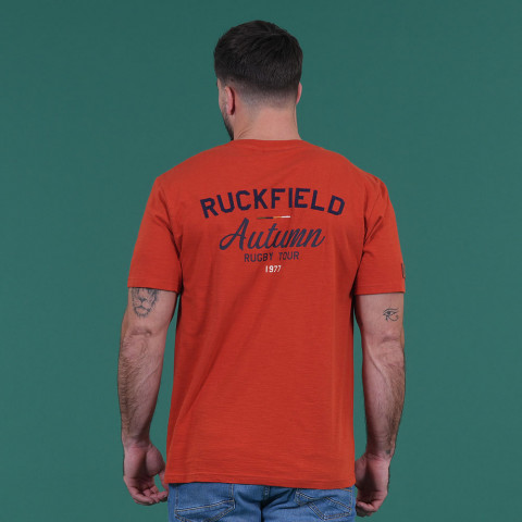 Ruckfield Autumn Rugby Tour short-sleeved rust T-shirt