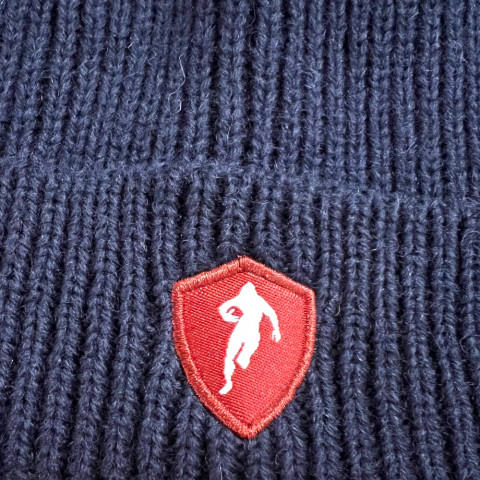 Ruckfield removable pompom hat navy blue