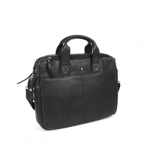 Ruckfield black leather briefcase 