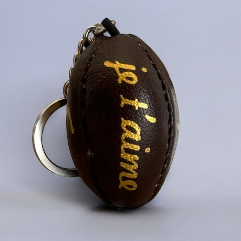 Leather balloon keyring "Papa je t'aime" brown