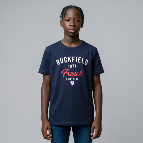 Children's T-shirt Ruckfield French Rugby Club navy blue