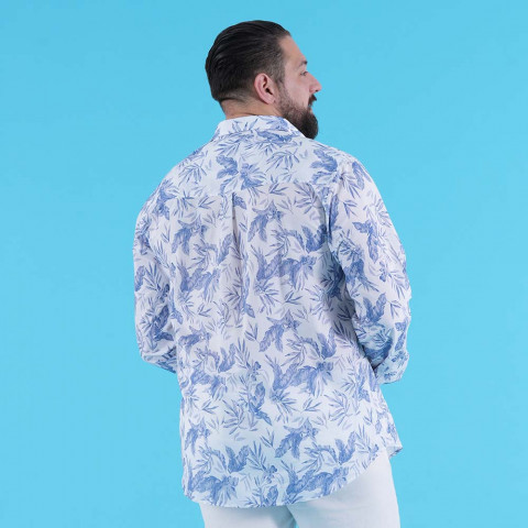 White long-sleeved shirt Ruckfield flowers of rugby 