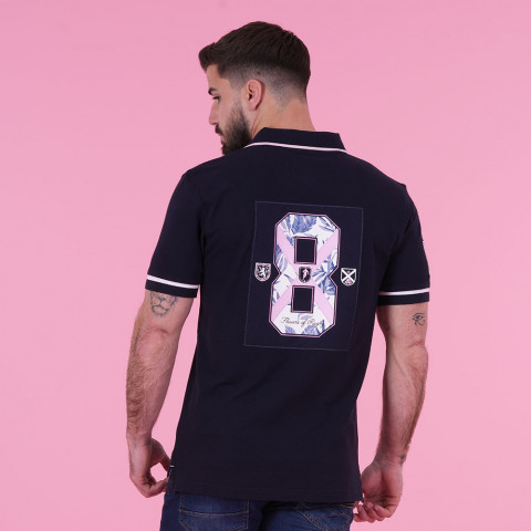 Flowers of rugby Ruckfield short-sleeved polo shirt navy blue