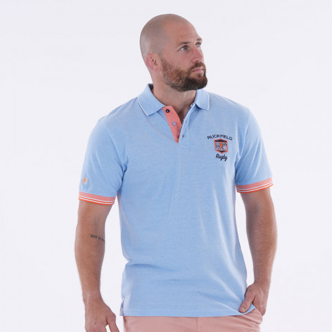 Short-sleeved polo shirt, light blue Ruckfield Kashmir