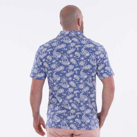 Ruckfield Kashmir light blue imrpimé short-sleeved polo shirt
