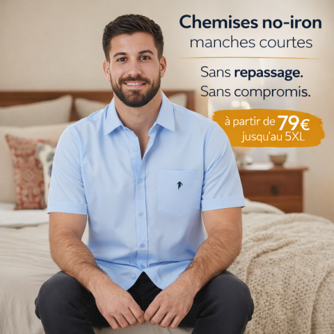 No Iron" light blue Ruckfield shirt