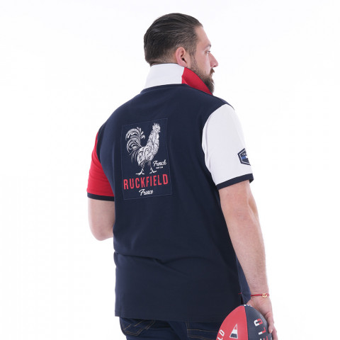 French Rugby Club short-sleeved polo shirt navy blue Ruckfield