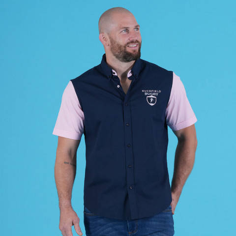 Ruckfield Rugby Club short-sleeved shirt navy and pink