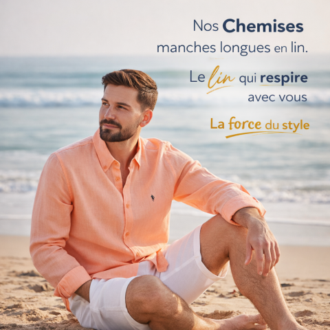 Ruckfield long-sleeved coral linen shirt