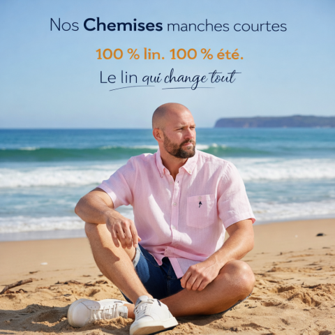 Ruckfield pink short-sleeved linen shirt