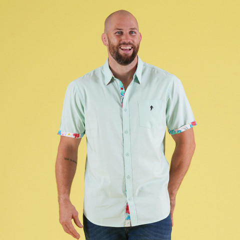 Ruckfield Tropical water green blouse 