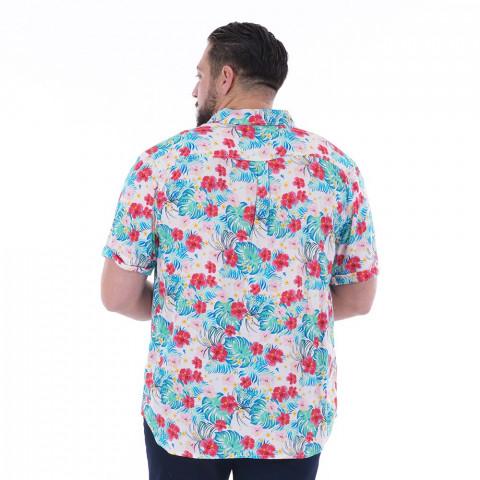 Ruckfield white shirt with Tropical Rugby print 