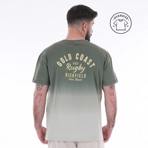 Oversized short-sleeved khaki T-shirt Palm Beach Ruckfield 