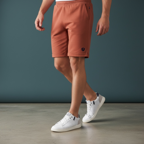 Ruckfield essential terracotta fleece shorts